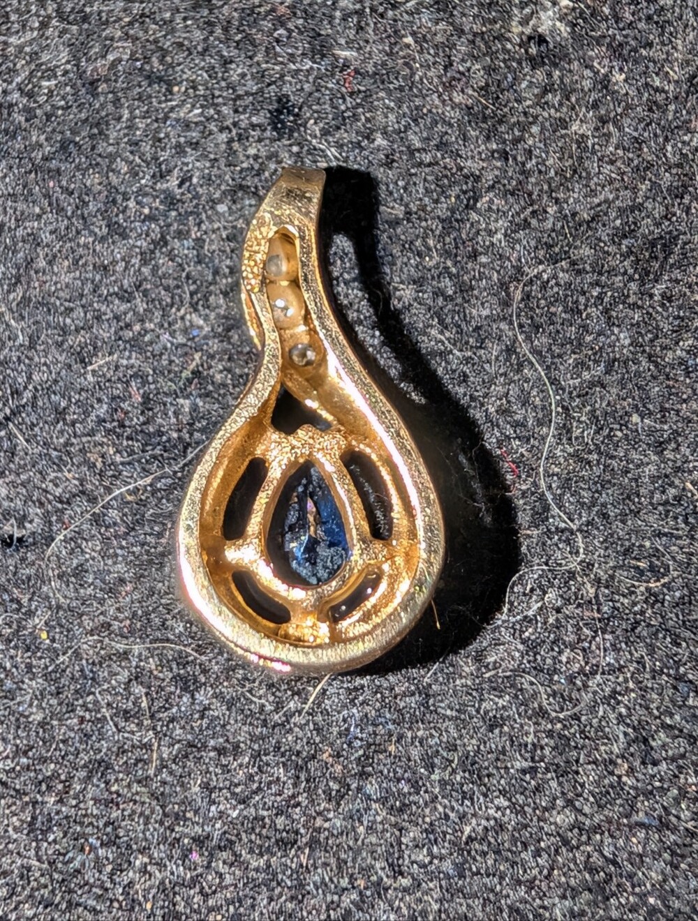 14k Gold Sapphire And Diamond Pendant - Picture 2 of 7